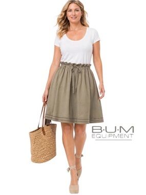 3X Khaki Paperbag Skirt, 100% Cotton, b.u.m. equipment